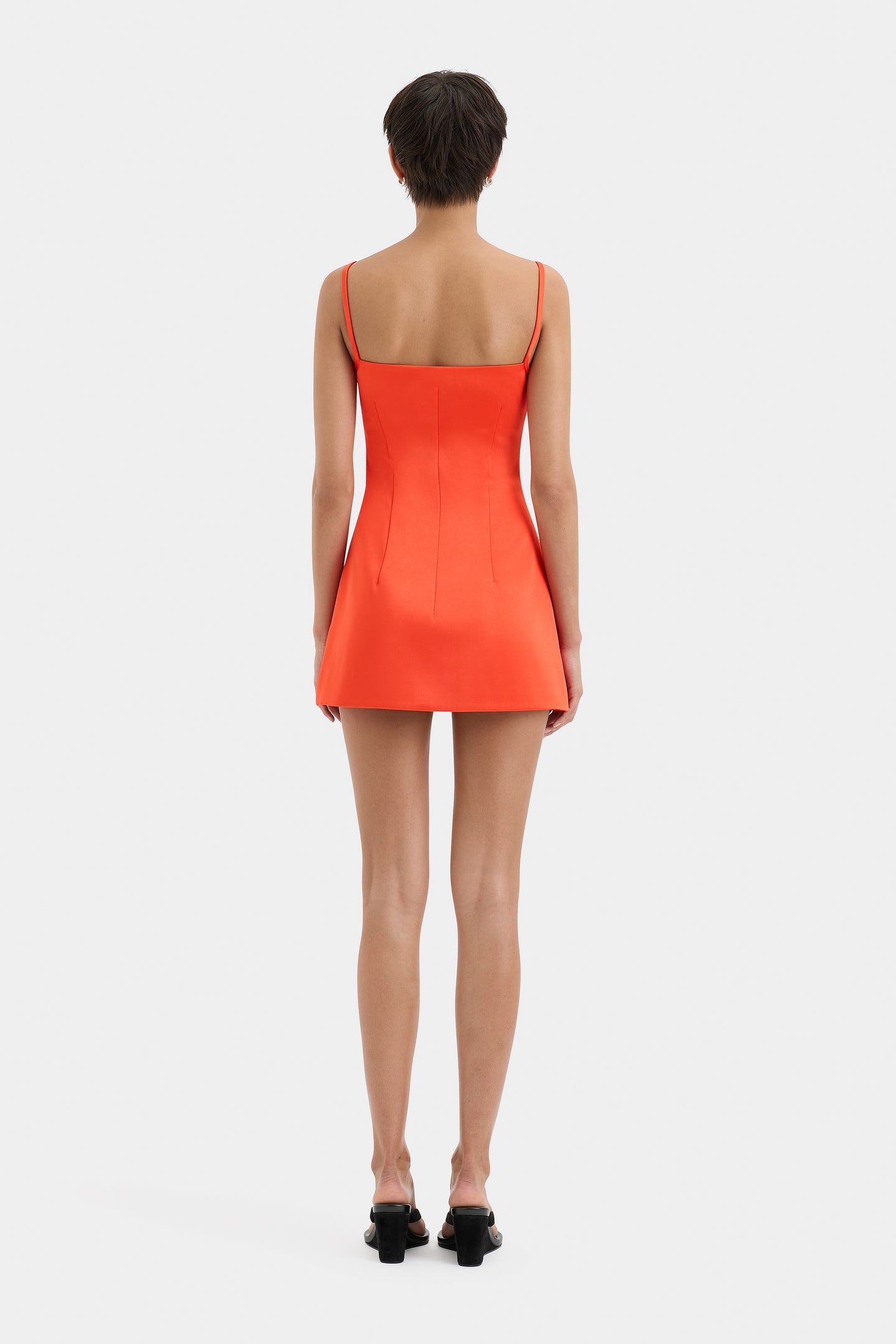 SIR the label Poppy Contoured Mini Dress Tangerine