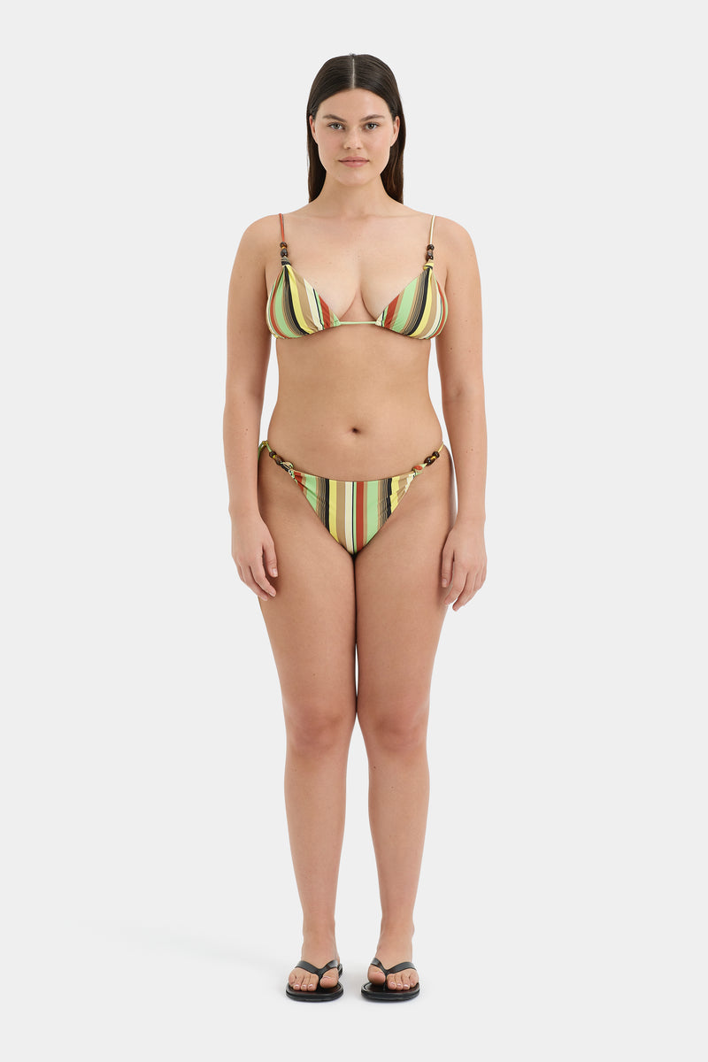 SIR the label Poolside String Triangle Top PALM STRIPE