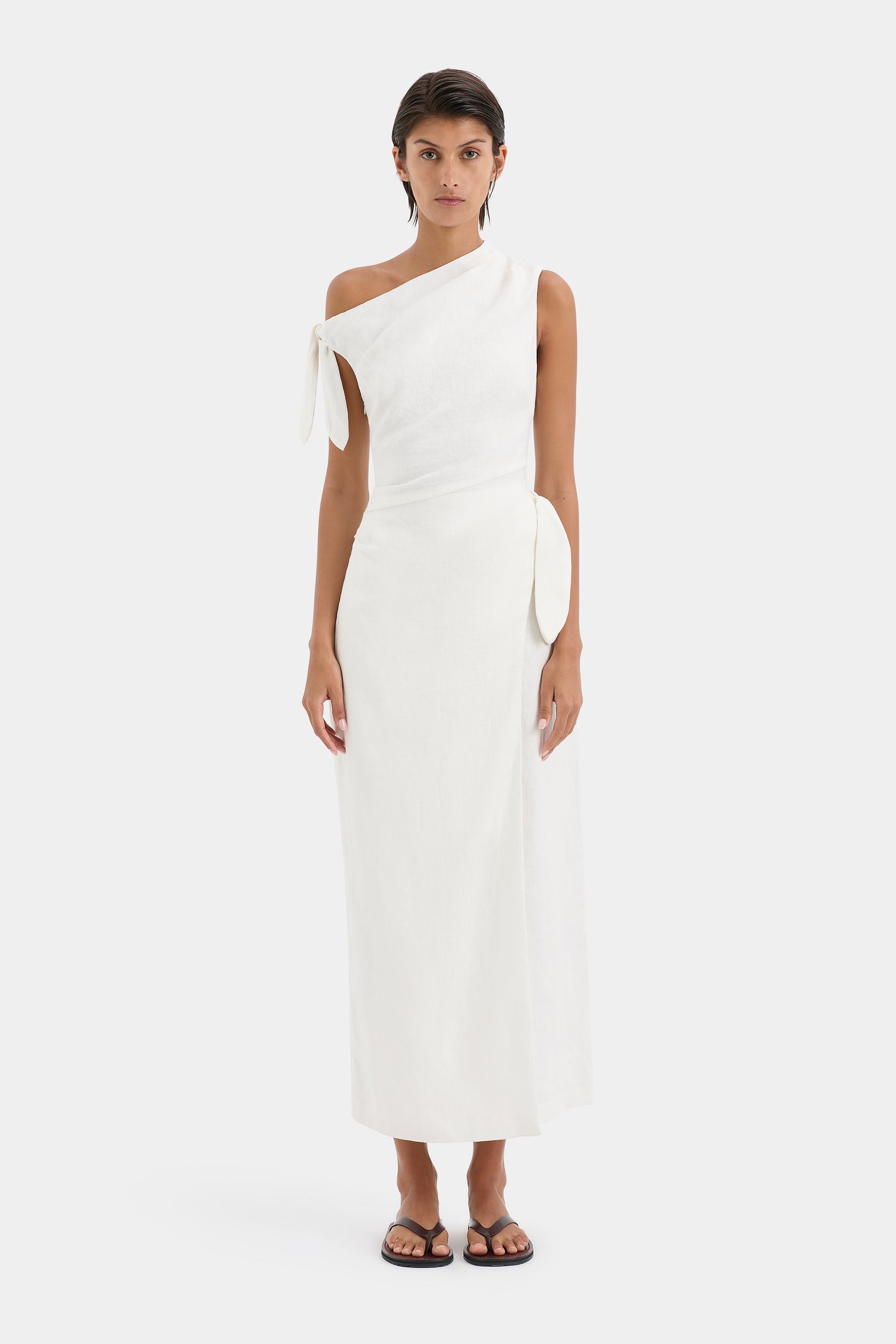 SIR the label Tamara Tie Midi Dress IVORY