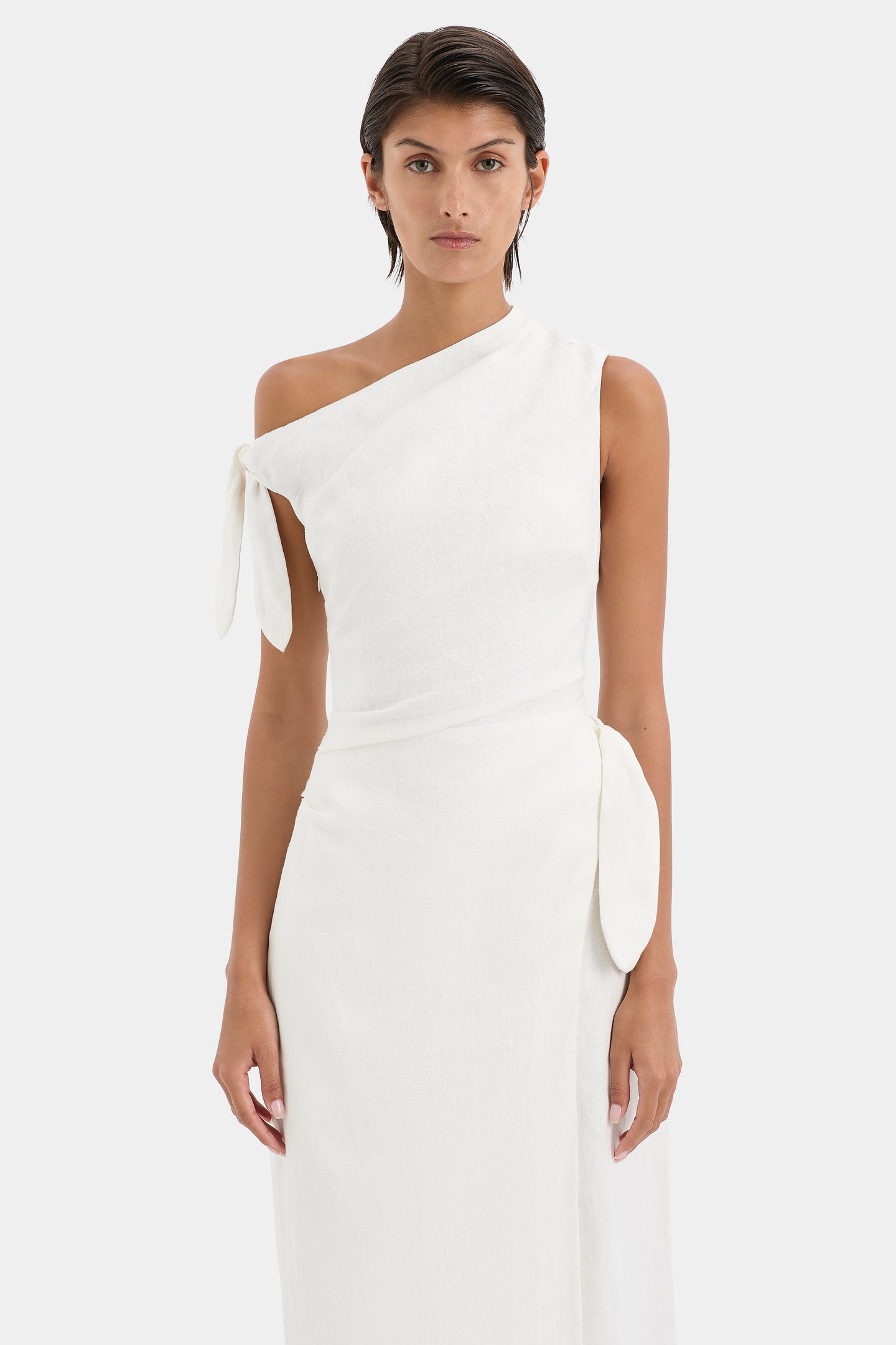 SIR the label Tamara Tie Midi Dress IVORY