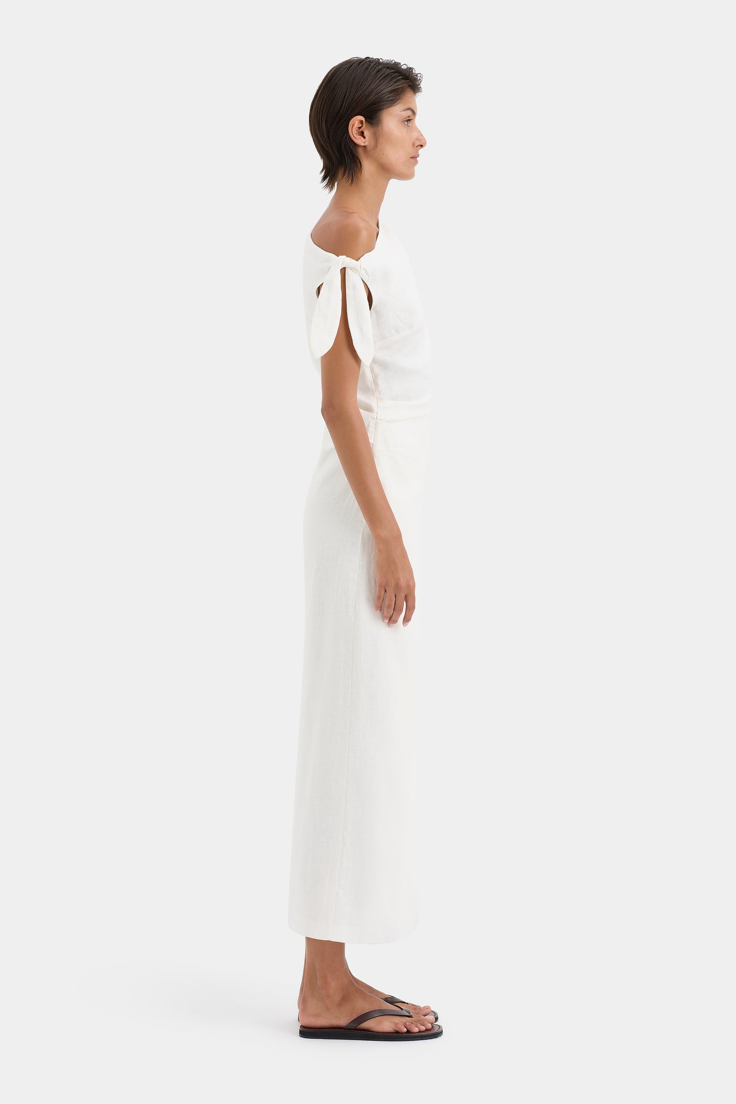 SIR the label Tamara Tie Midi Dress IVORY