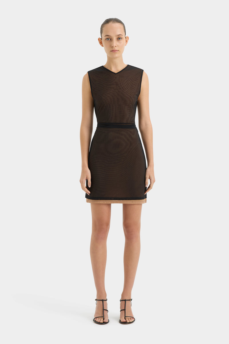 SIR the label Delta Overlay Dress SEPIA