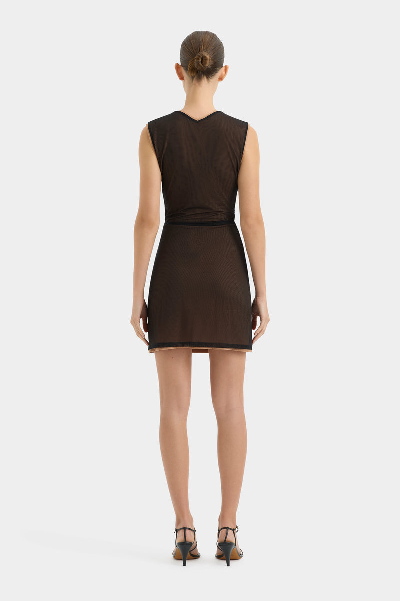 SIR the label Delta Overlay Dress SEPIA