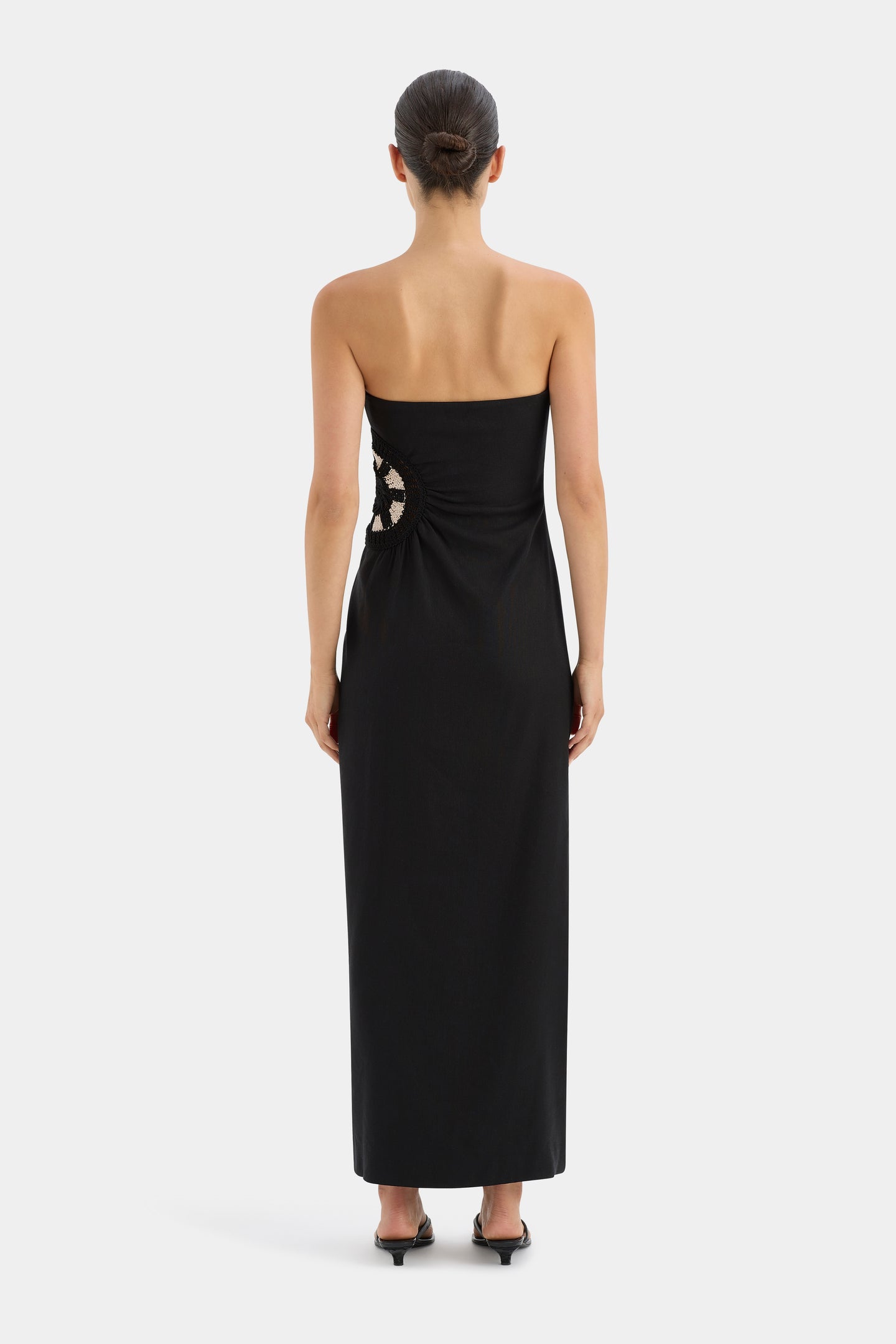 SIR the label Dorian Strapless Midi Dress BLACK