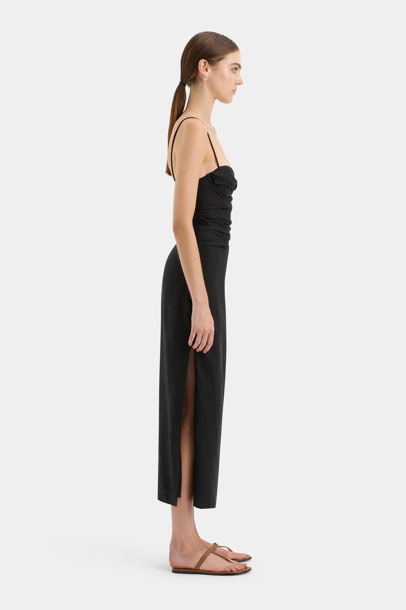 SIR the label Noemi Balconette Midi Dress BLACK