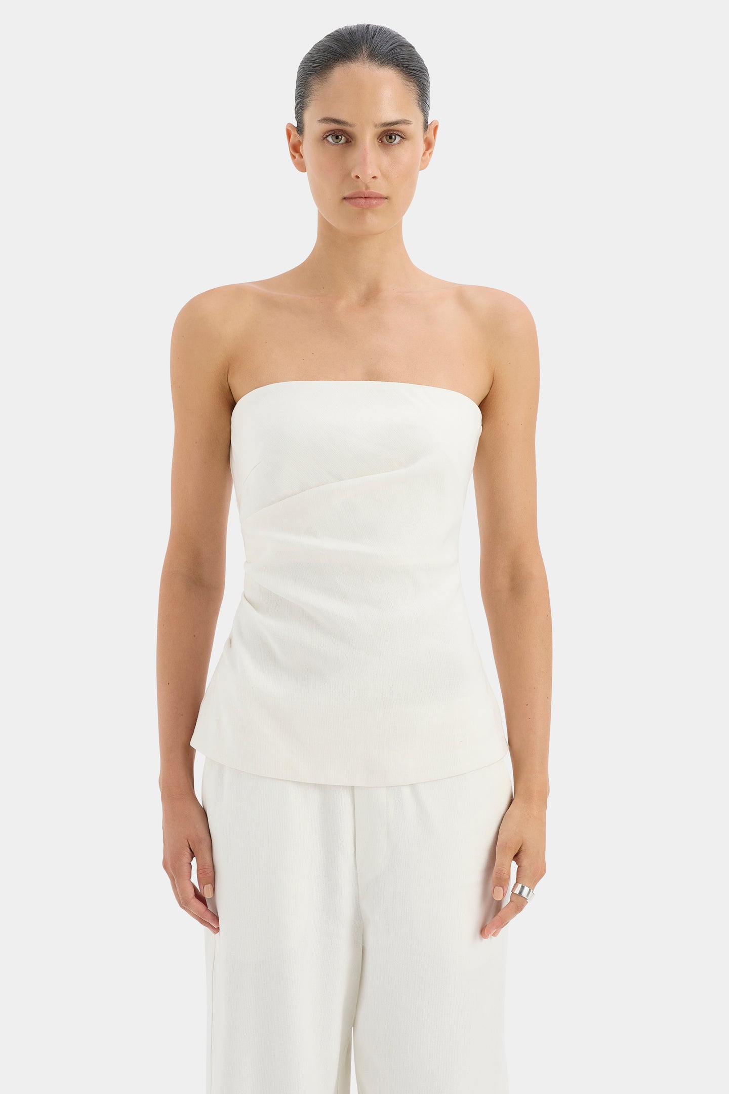 SIR the label Dorian Pleated Bodice IVORY