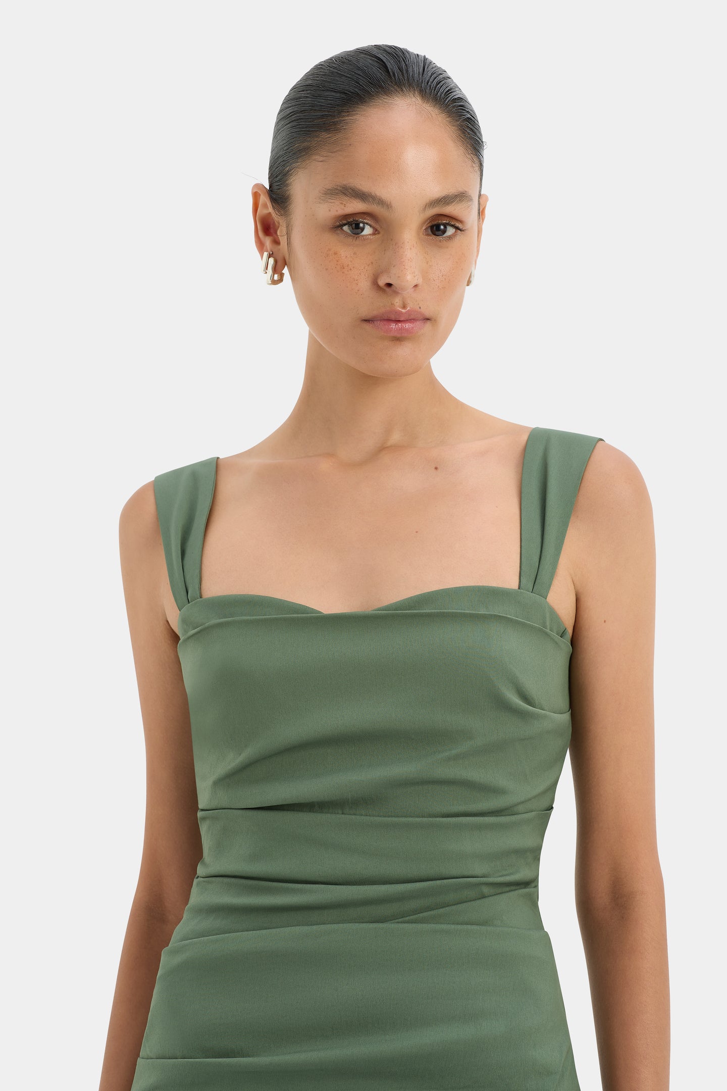 SIR the label Florent Balconette Gown Forest Green