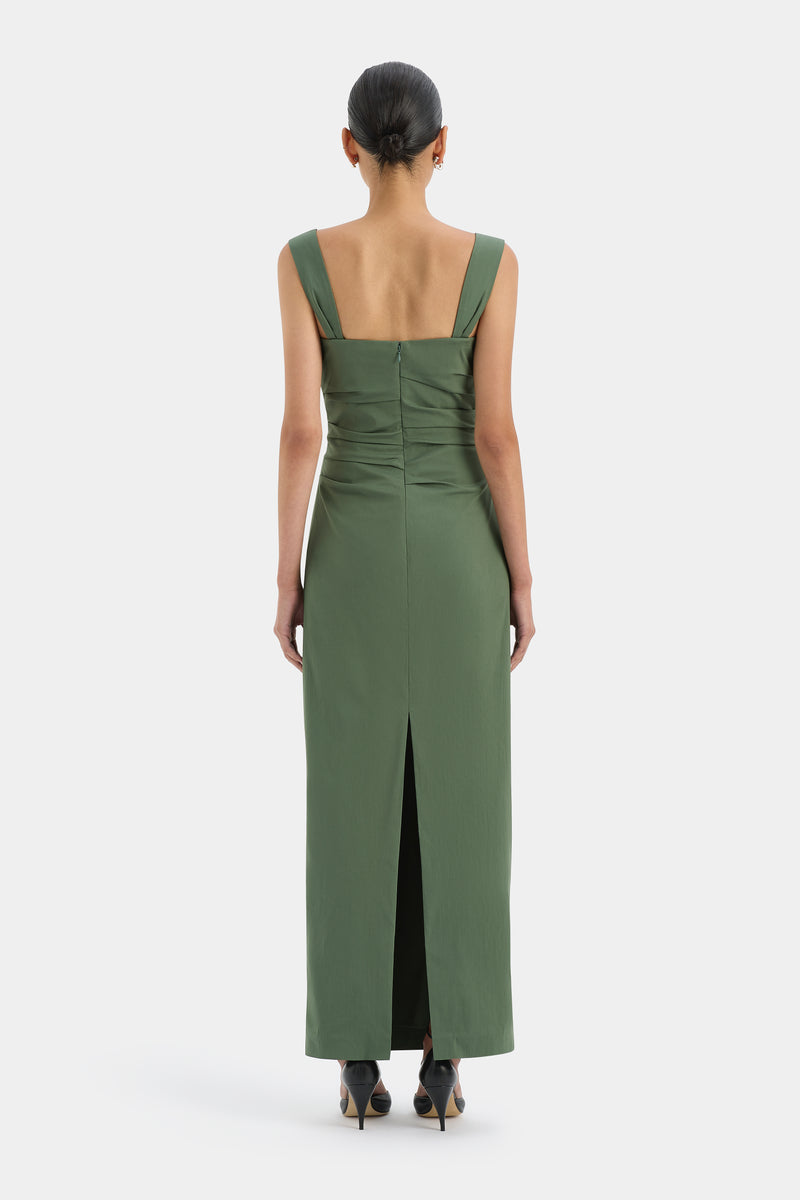 SIR the label Florent Balconette Gown Forest Green