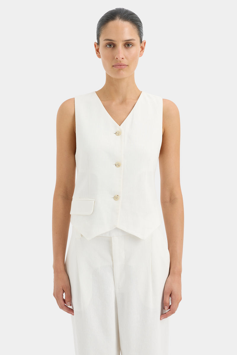 SIR the label Clemence Tailored Vest IVORY