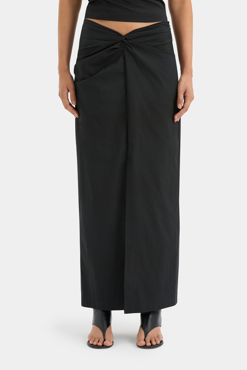 SIR the label Azul Twist Midi Skirt BLACK