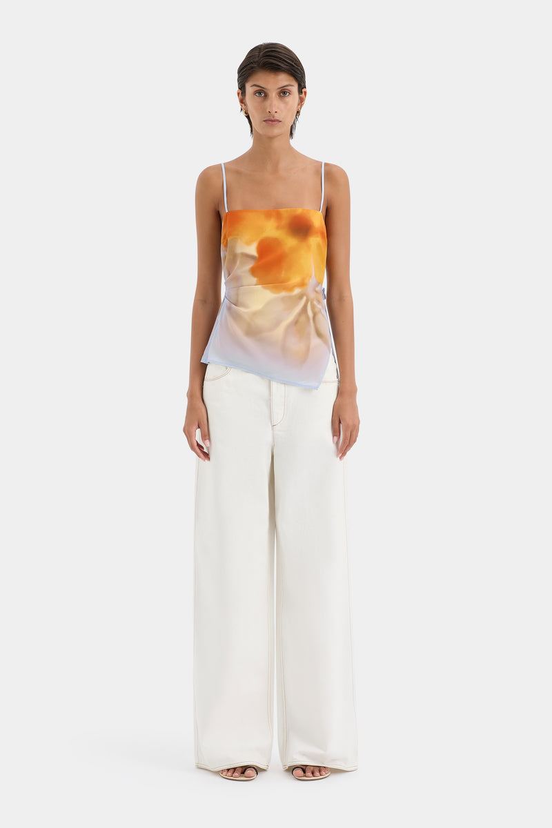 Serene Silk Khaki Top