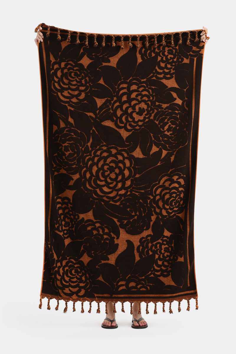 Dawn Towel Brown Sandflower Floral Terry SIR