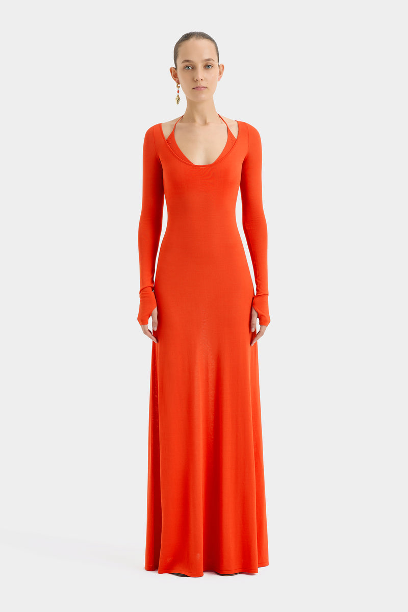 SIR the label Valejo Halter Dress TANGERINE