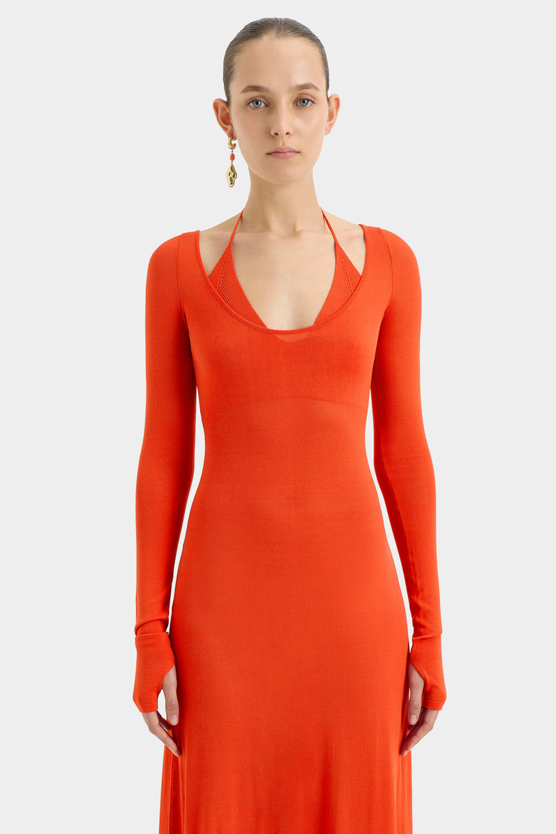 SIR the label Valejo Halter Dress TANGERINE