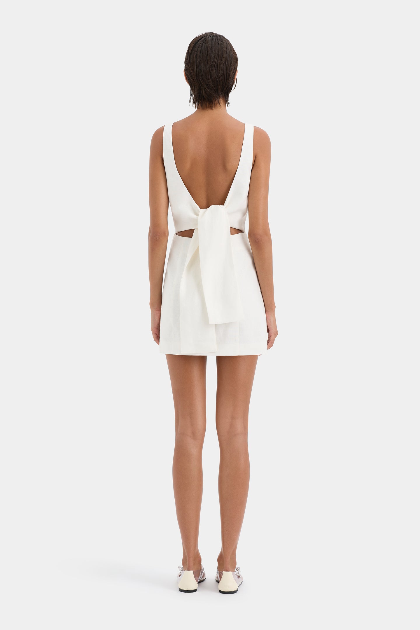 SIR the label Iris Tie Mini Dress Ivory