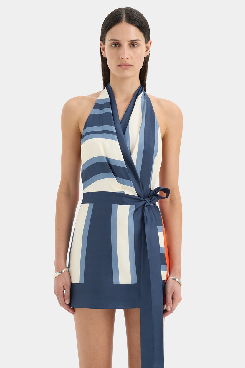 Dazed Wrap Halter Mini Dress
