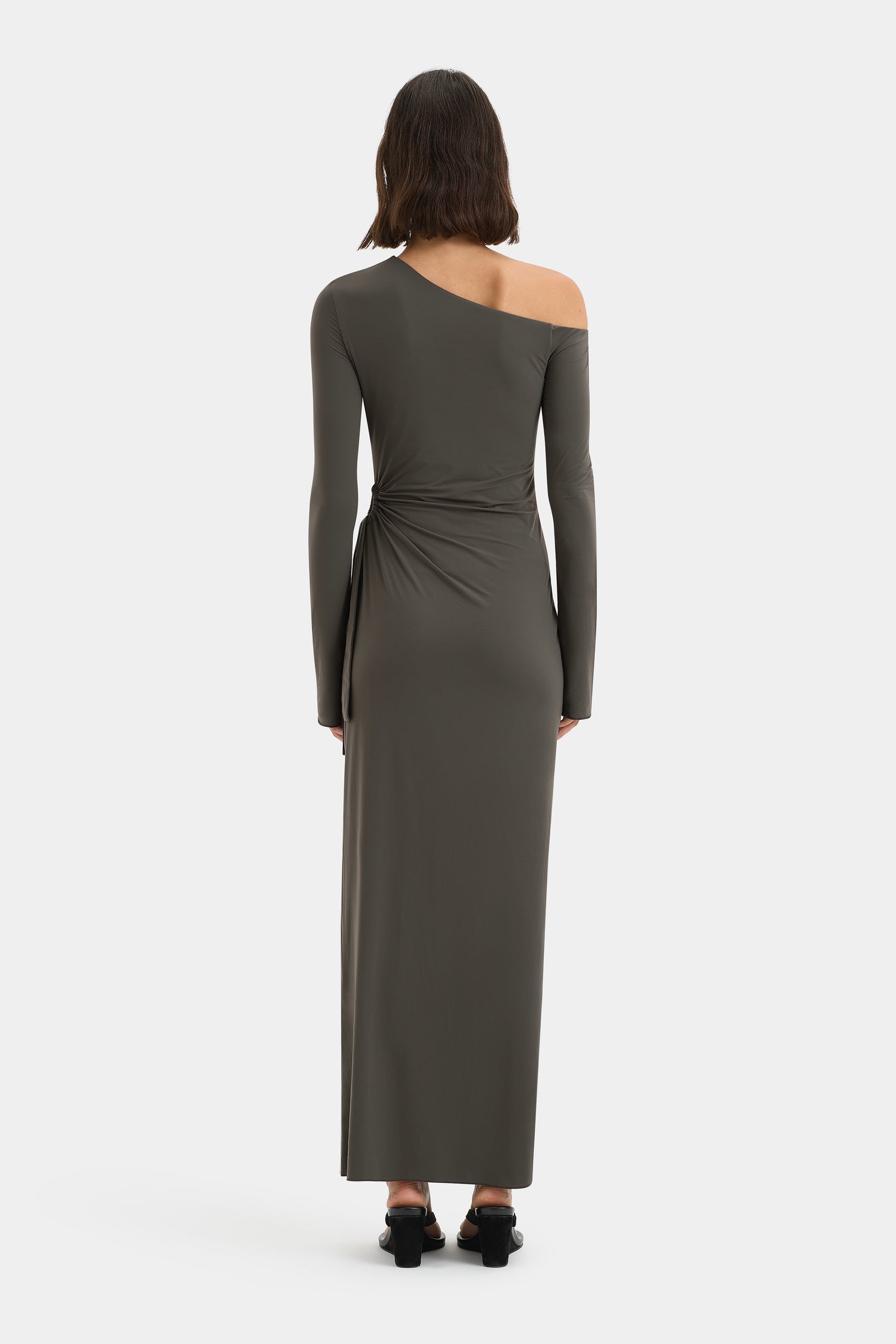 SIR the label Hana Tie Maxi Dress Charcoal
