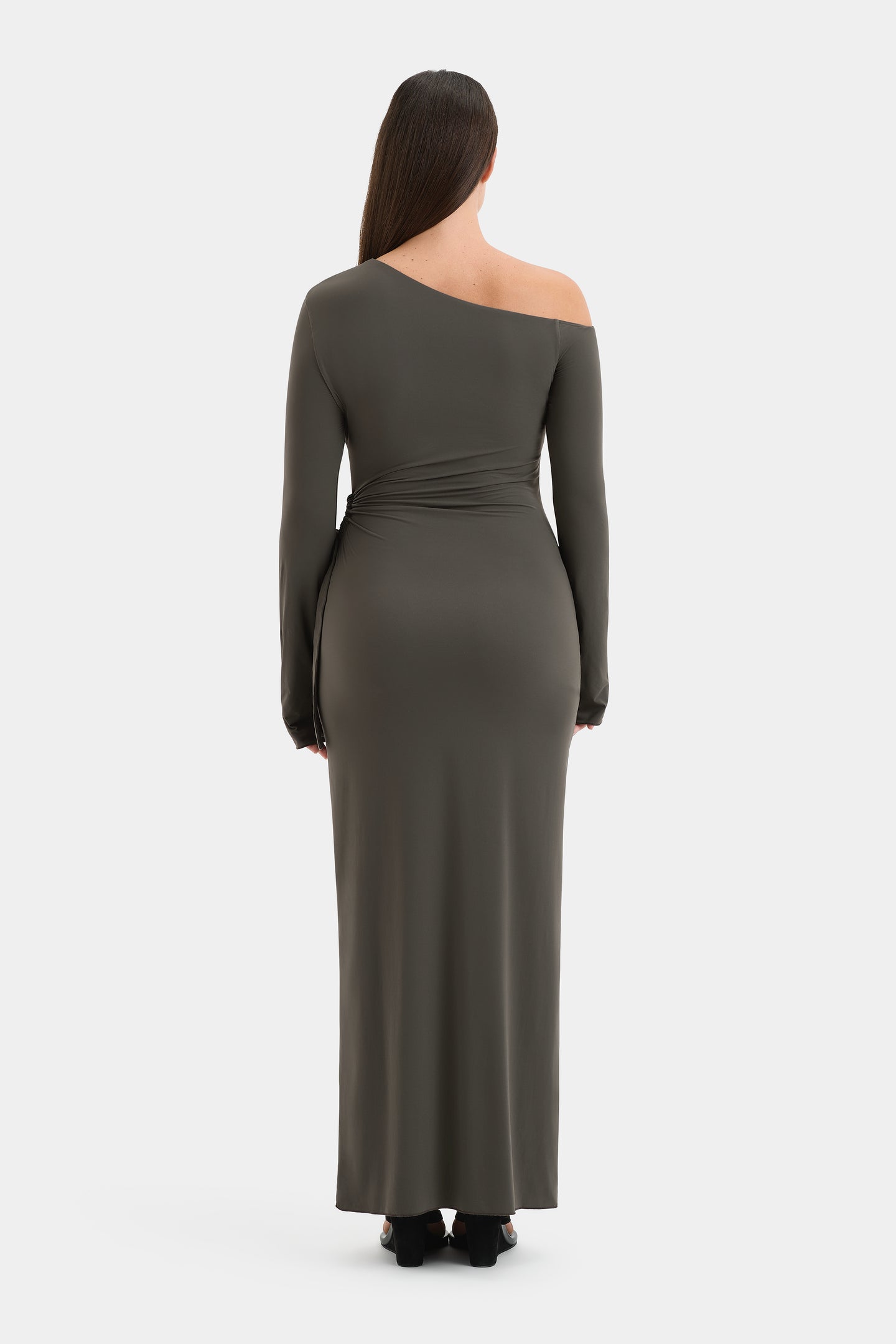 SIR the label Hana Tie Maxi Dress Charcoal