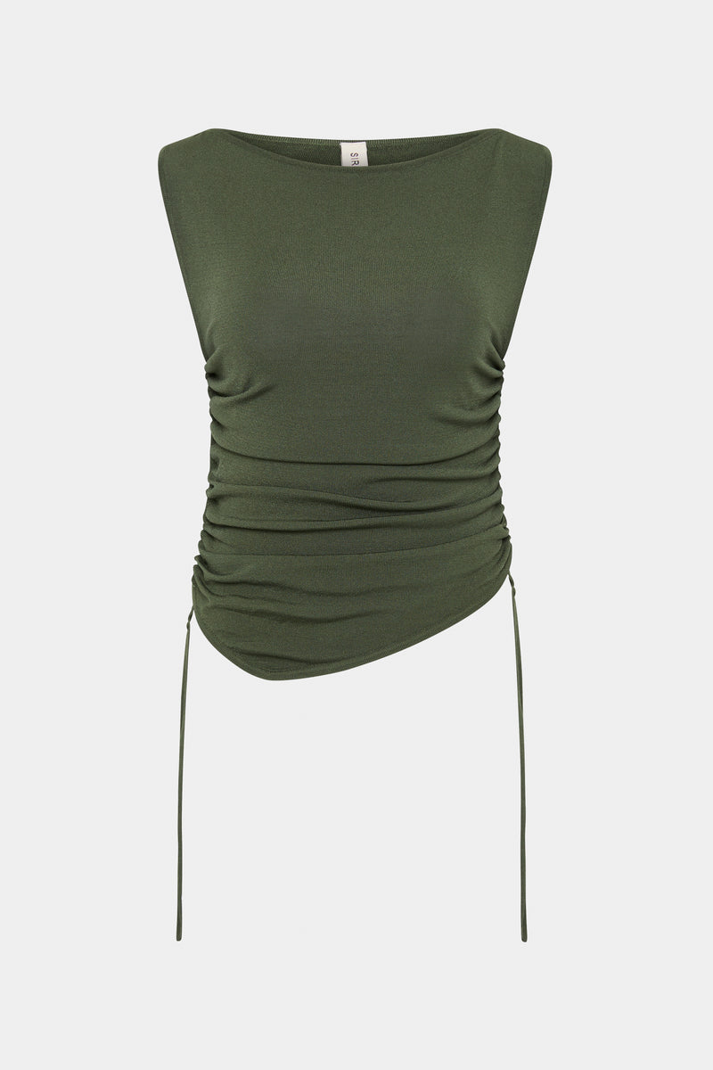 SIR the label Yolanda Ruched Tank KHAKI