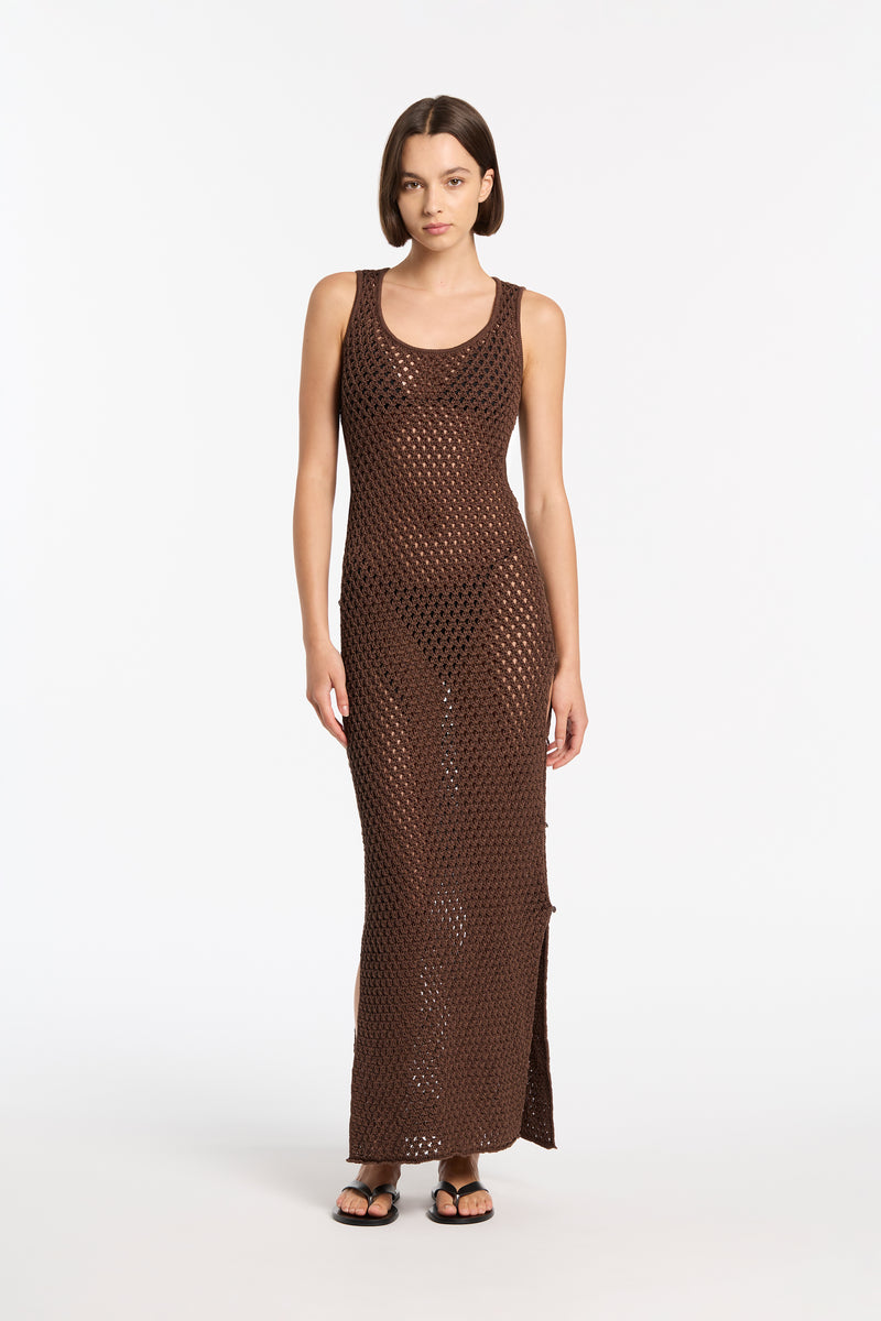 SIR the label Aline Crochet Cut Out Maxi Chocolate