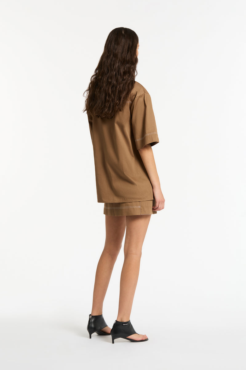 SIR the label Bourdelle Utility Mini Skirt Biscuit