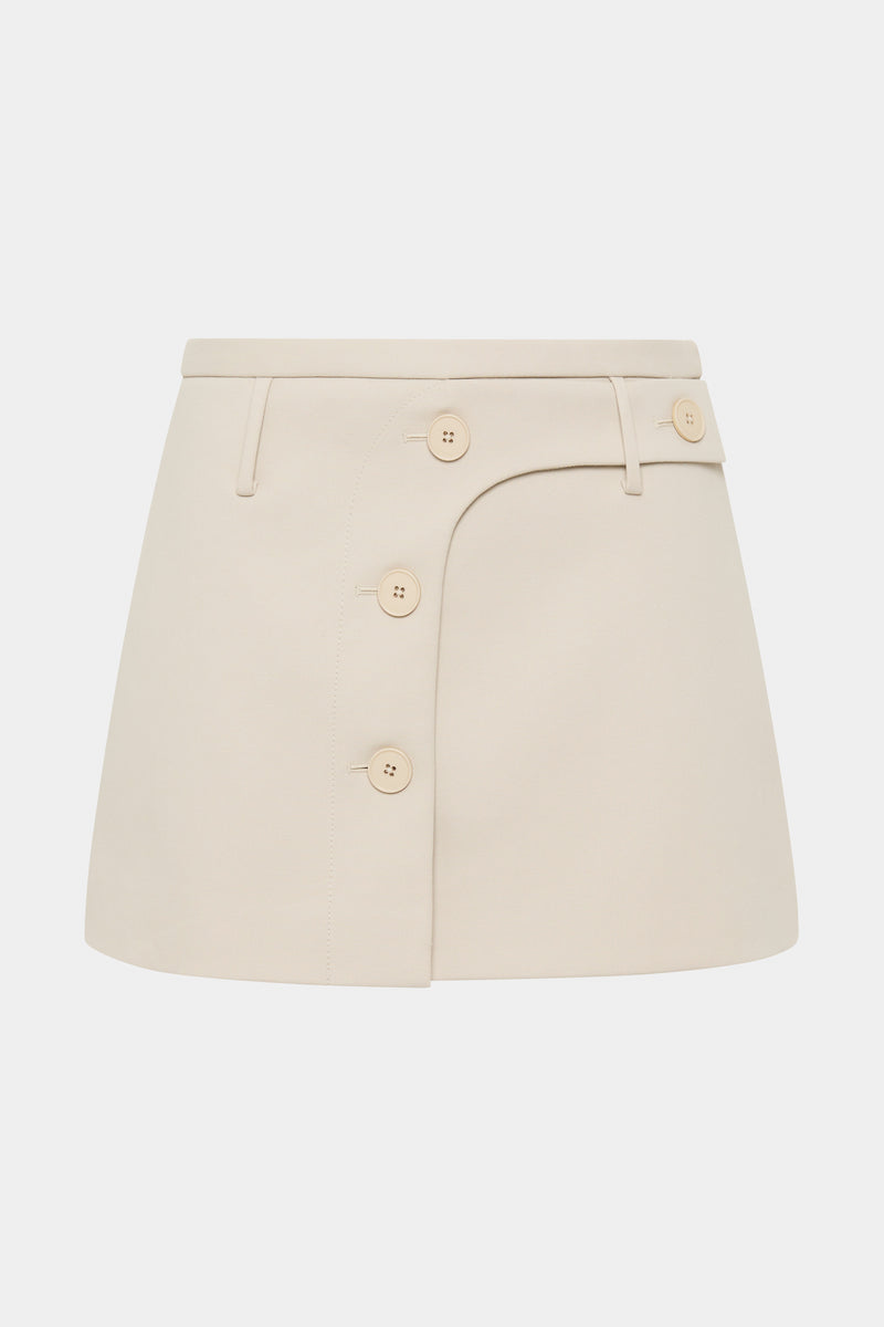 SIR the label Sandrine Button Mini Skirt ECRU