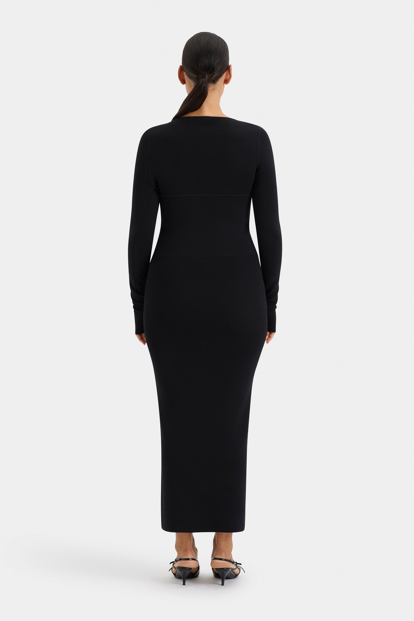 SIR the label Helena Long Sleeve Maxi Dress BLACK