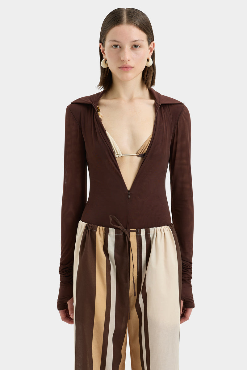 Jacques Mesh Zip Bodysuit
