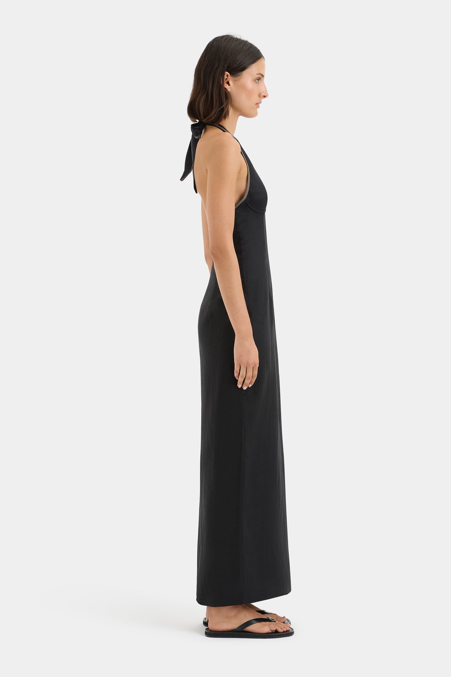 SIR the label Violet Halter Midi Dress Black