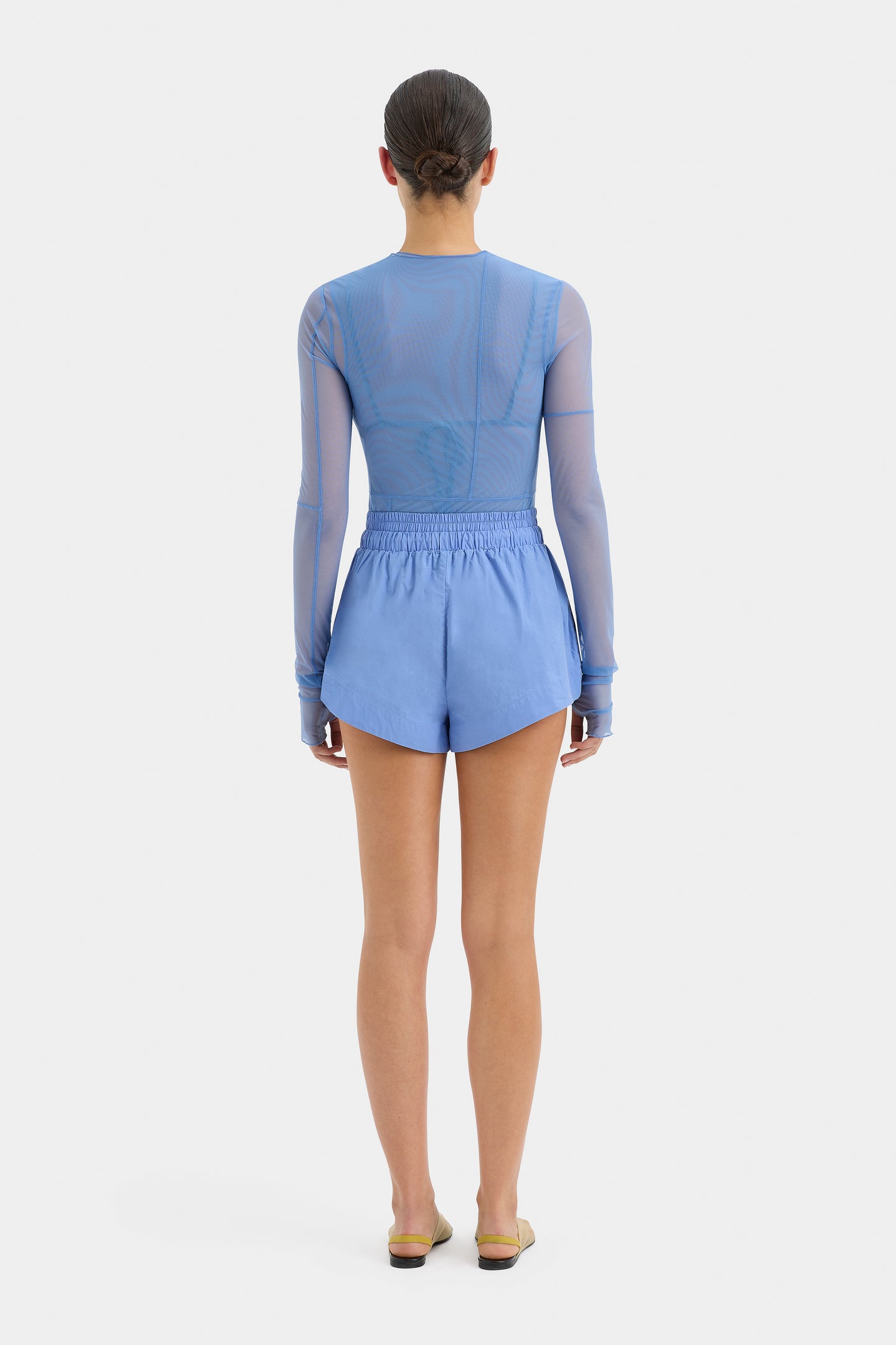 SIR the label Jacques Mesh Panelled Top Ultramarine