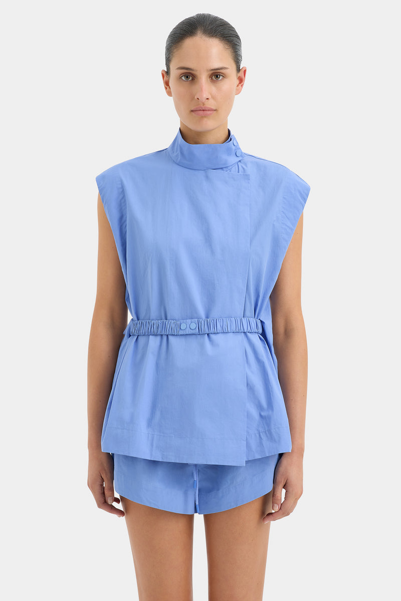 SIR the label Nouveaux Collared Top Ultramarine