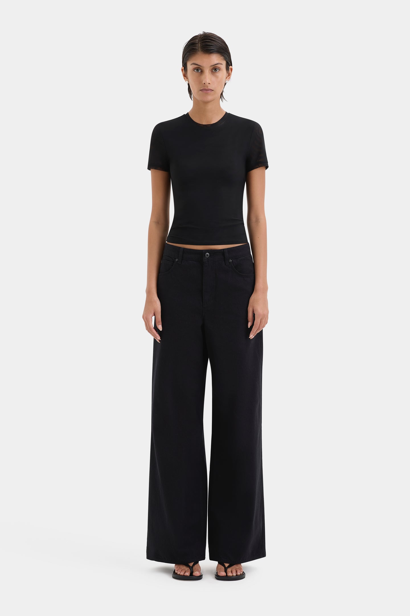 SIR the label Stella Wide Leg Jean Washed Black