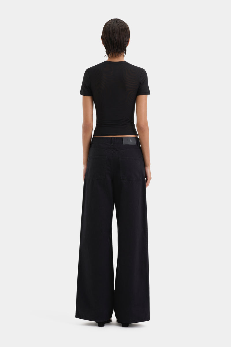 SIR the label Stella Wide Leg Jean Washed Black