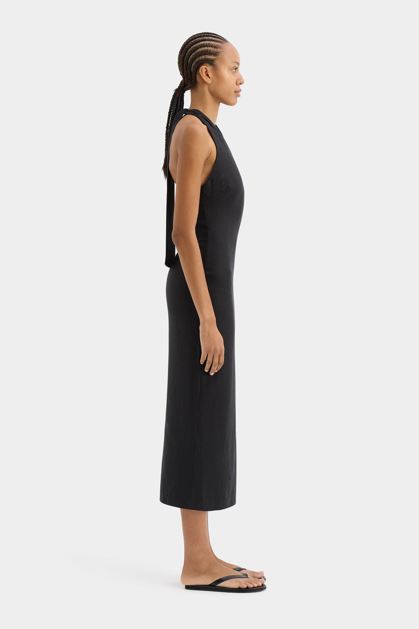 SIR the label Iris Halter Midi Dress BLACK