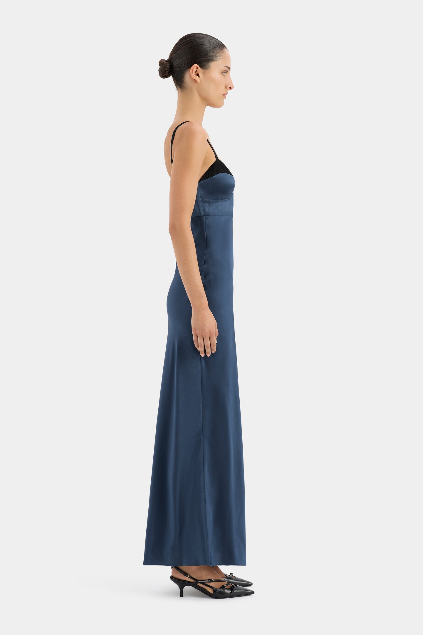 SIR the label Depeche Balconette Gown DARK BLUE