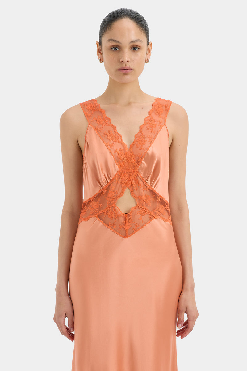 SIR the label Aries Cut Out Gown PEACH