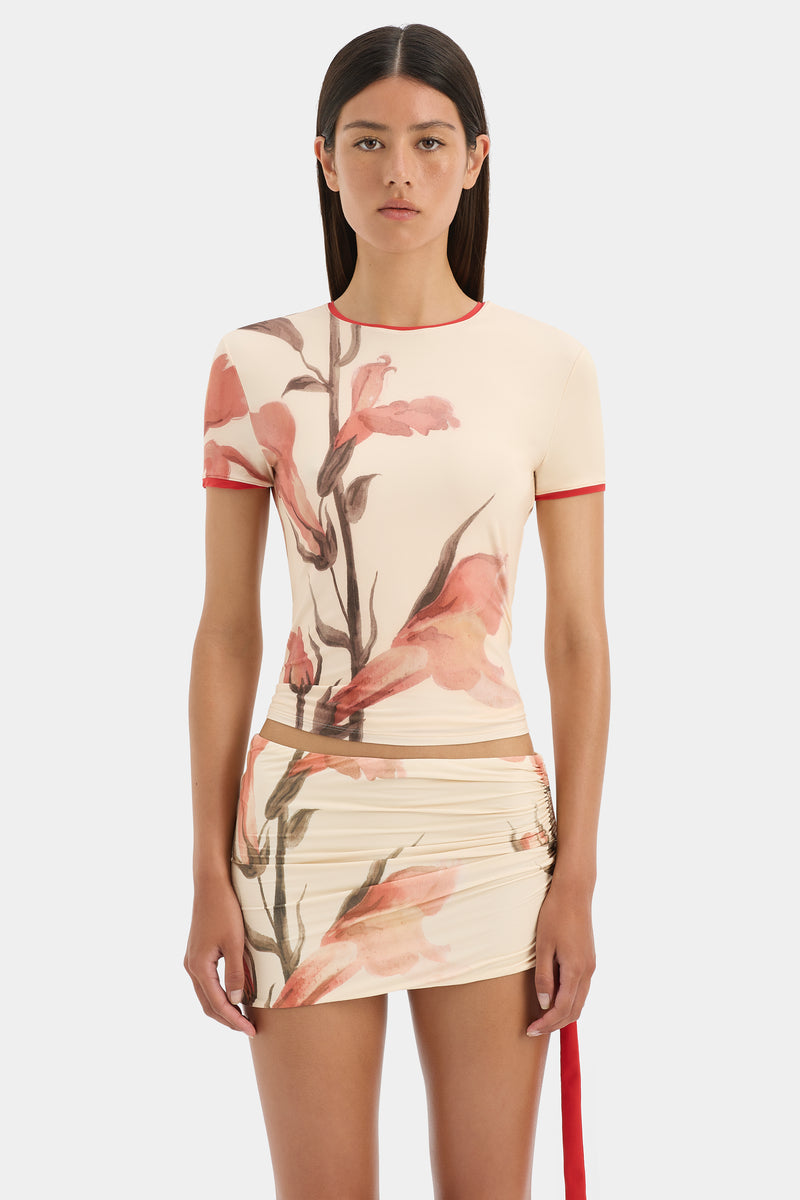 SIR the label Hana Mini Skirt Gladioli Print