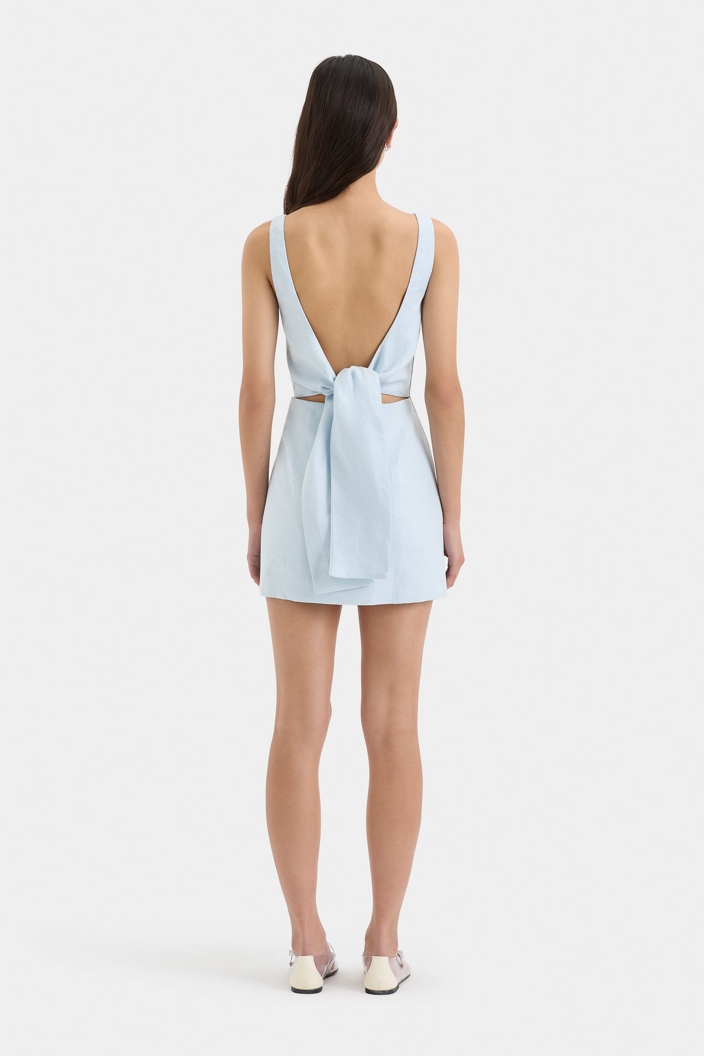 SIR the label Iris Tie Mini Dress LIGHT BLUE