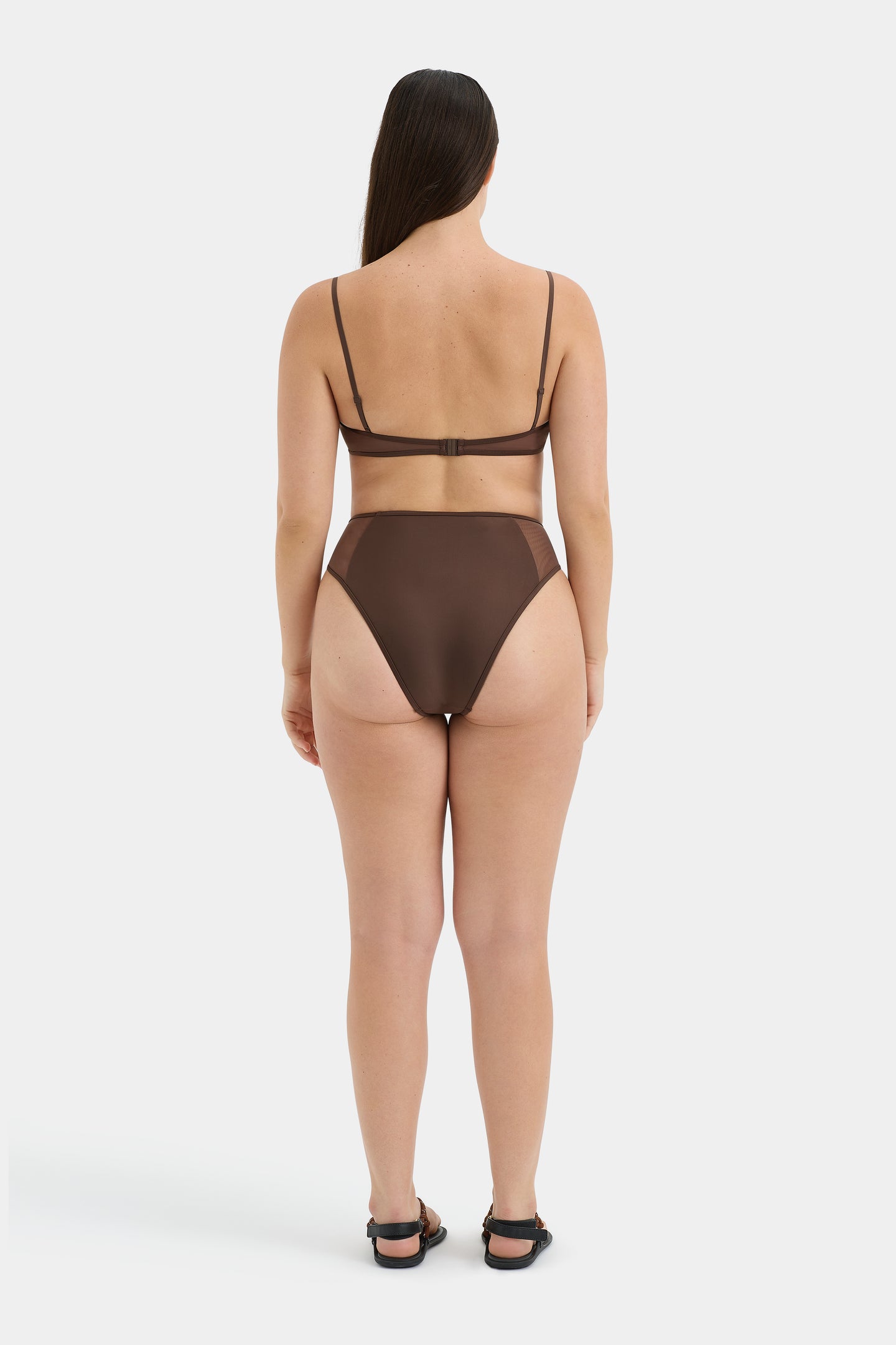 SIR the label Dunes Splice High Cut Brief CHOCOLATE