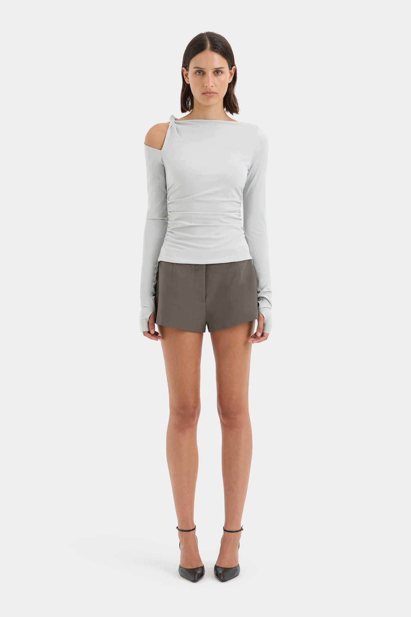 SIR the label Elm Long Sleeve Top Grey Blue