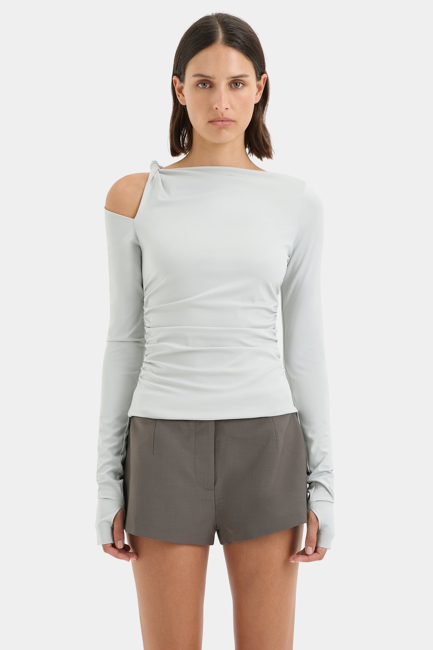 SIR the label Elm Long Sleeve Top Grey Blue