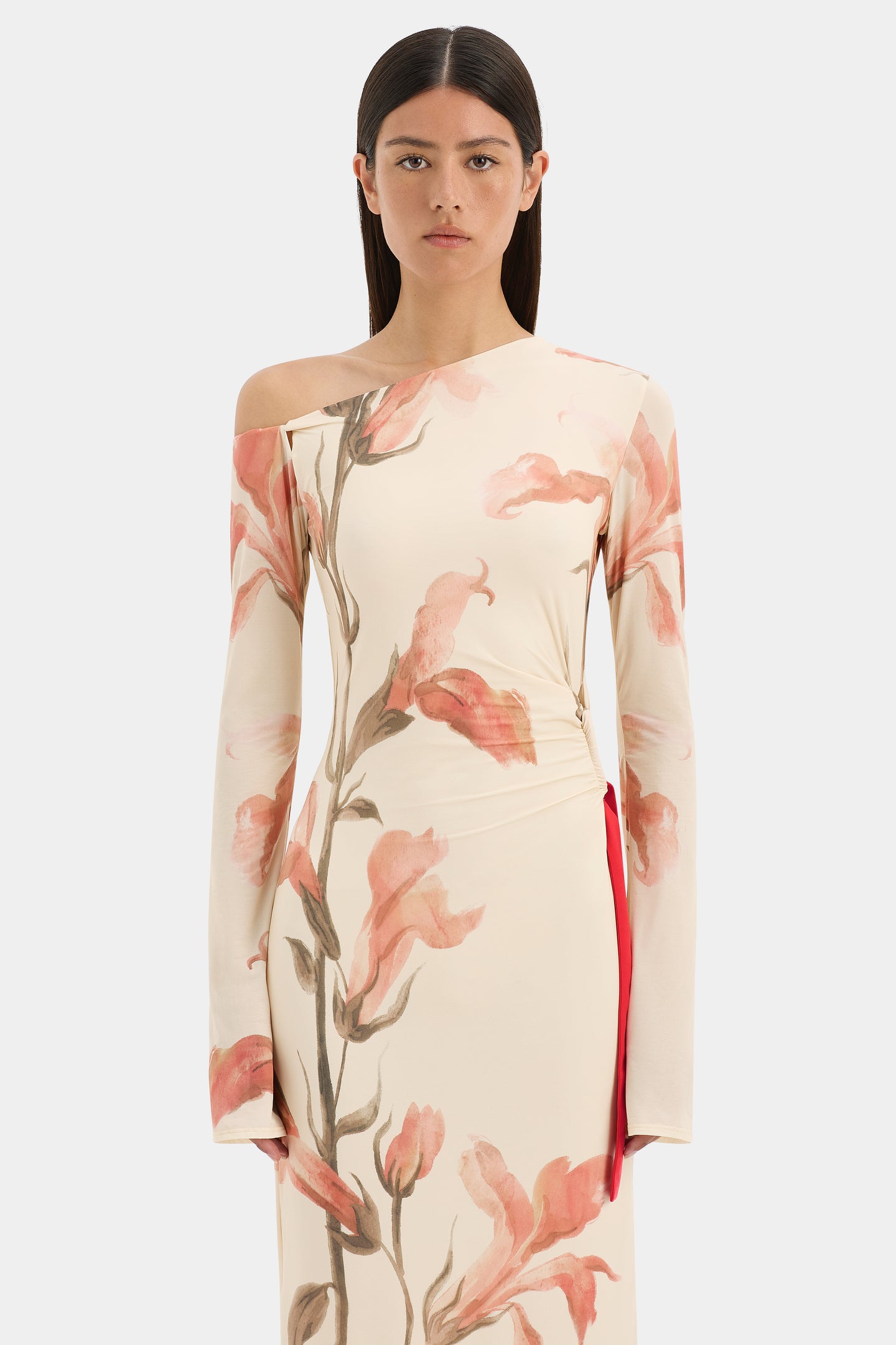 SIR the label Hana Tie Maxi Dress Gladioli Print