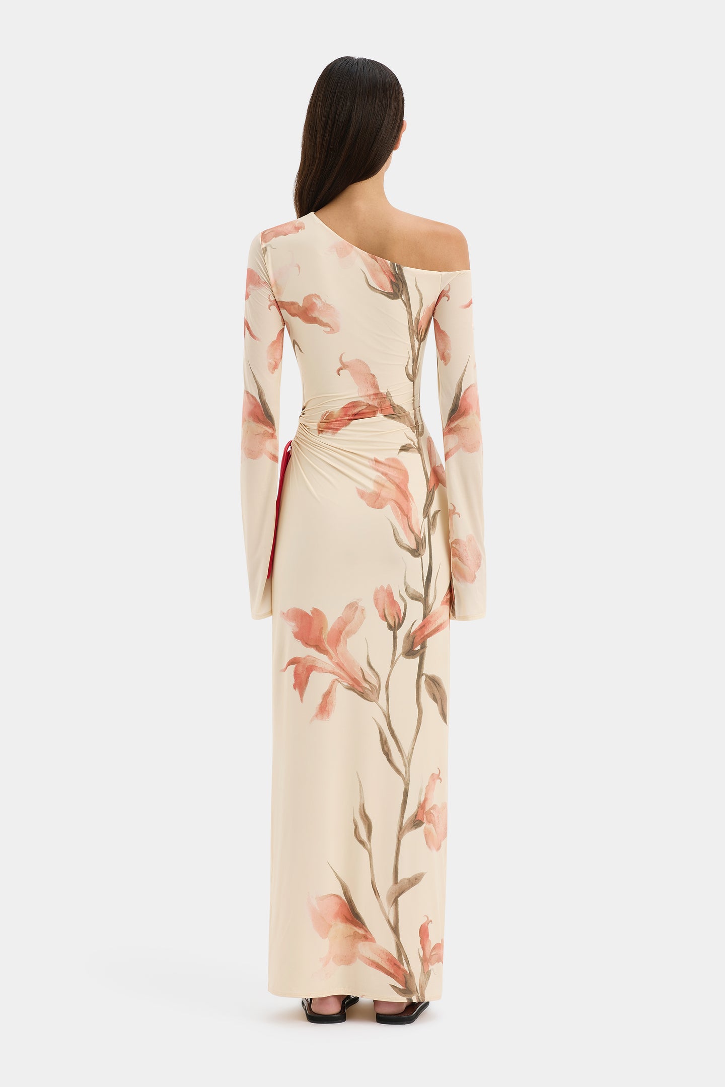 SIR the label Hana Tie Maxi Dress Gladioli Print