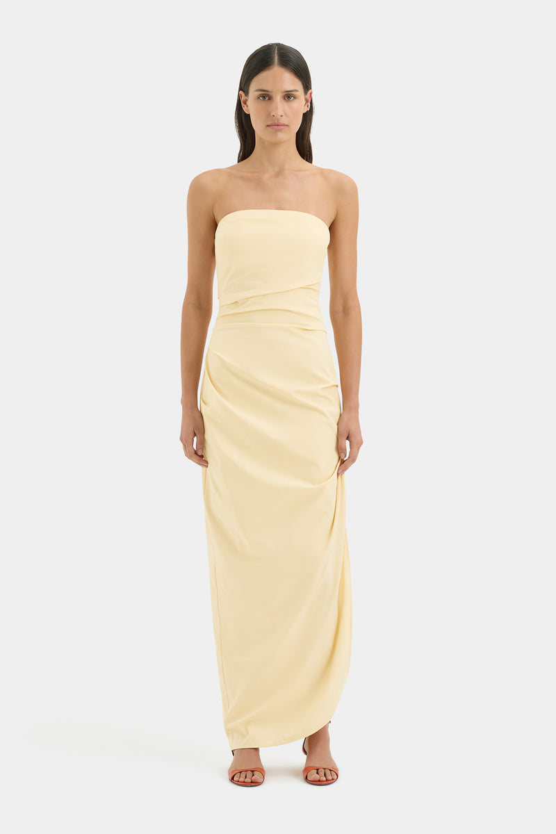 Florent Strapless Gown | Yellow Butter | SIR. Florent Strapless Gown | Yellow Butter | SIR.