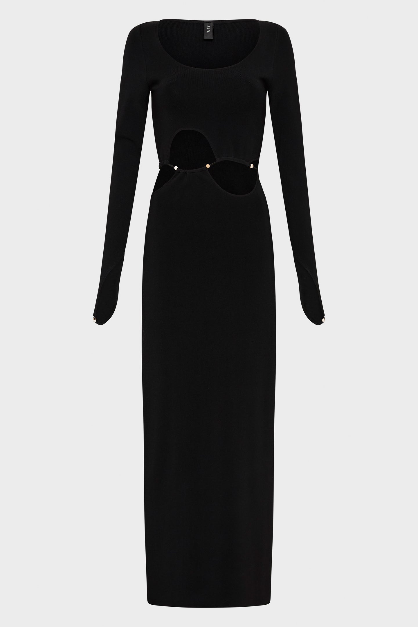 SIR the label Salvador Beaded Long Sleeve Dress BLACK