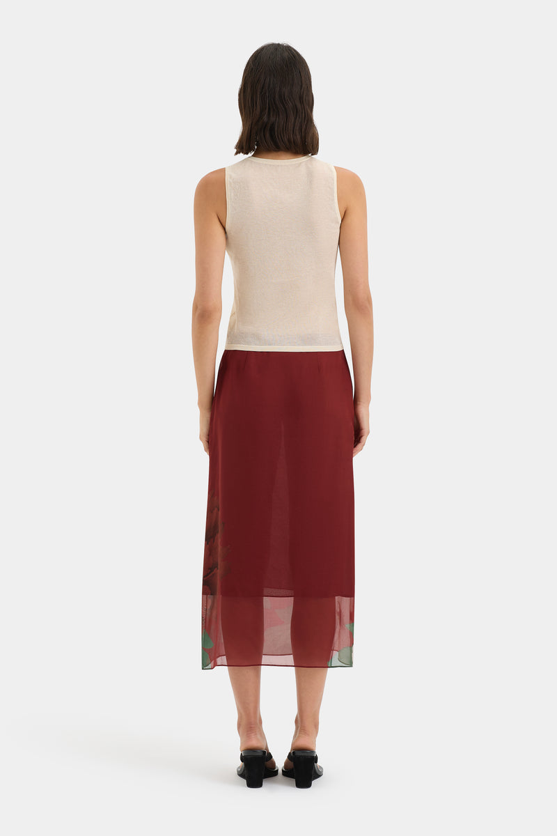 SIR the label Florian Midi Skirt Wildflower Floral