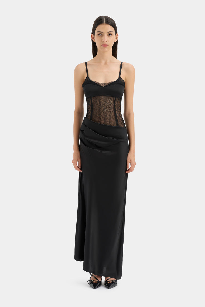 SIR the label Dunya Draped Gown BLACK