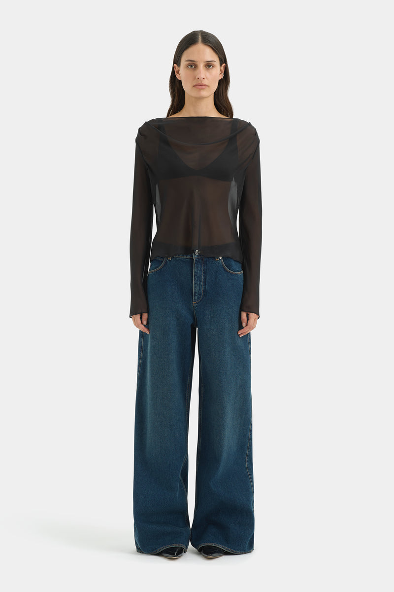 Strobe Long Sleeve Cowl Top