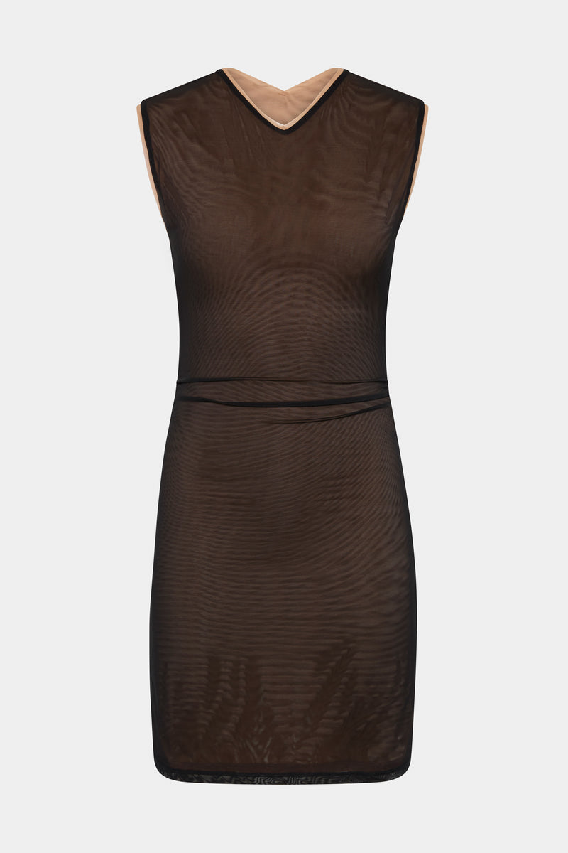 SIR the label Delta Overlay Dress SEPIA