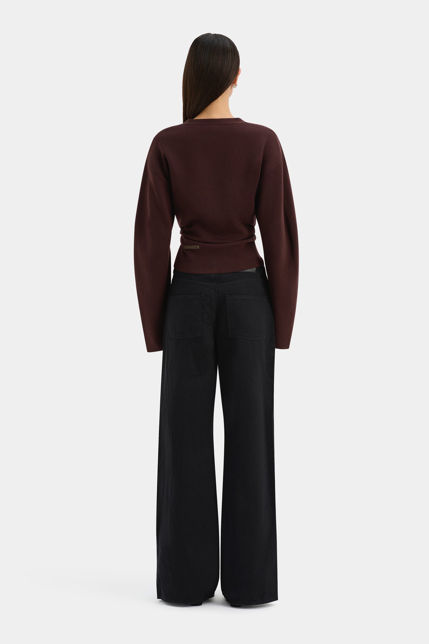 SIR the label Ayana Gathered Cardigan Plum